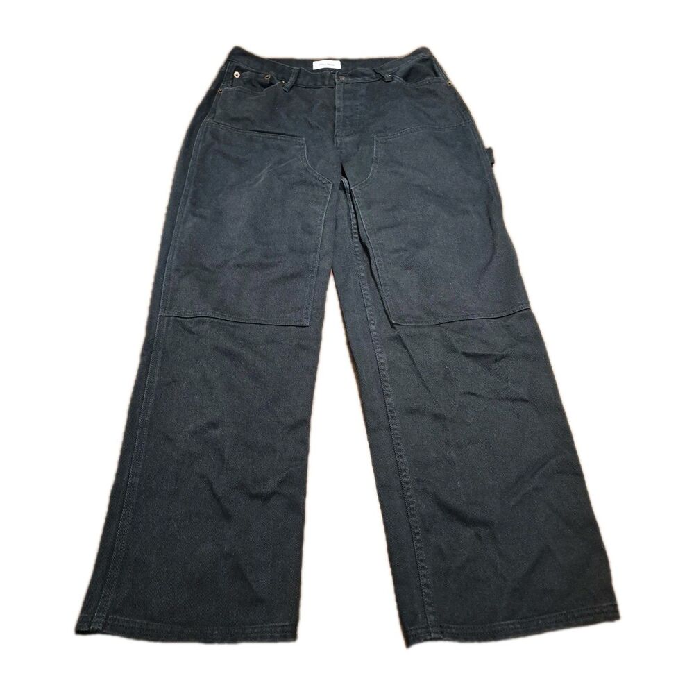 Still Here Subway Jeans Women Size 28 Dark Green Carpenter Double Knee (30x28.5)